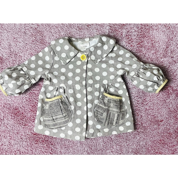 Persnickety Other - Baby Persnickety Jacket Gray White Polka Dot 18 Months